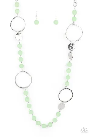 Sea Glass Wanderer Green Paparazzi Necklace