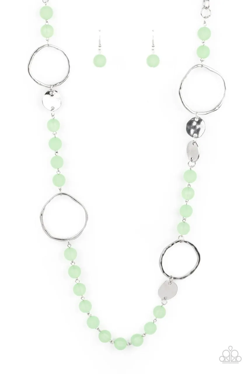 Sea Glass Wanderer Green Paparazzi Necklace