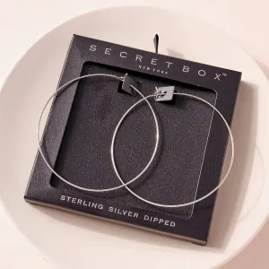 Secret Box Silver Dip Hoop Earrings