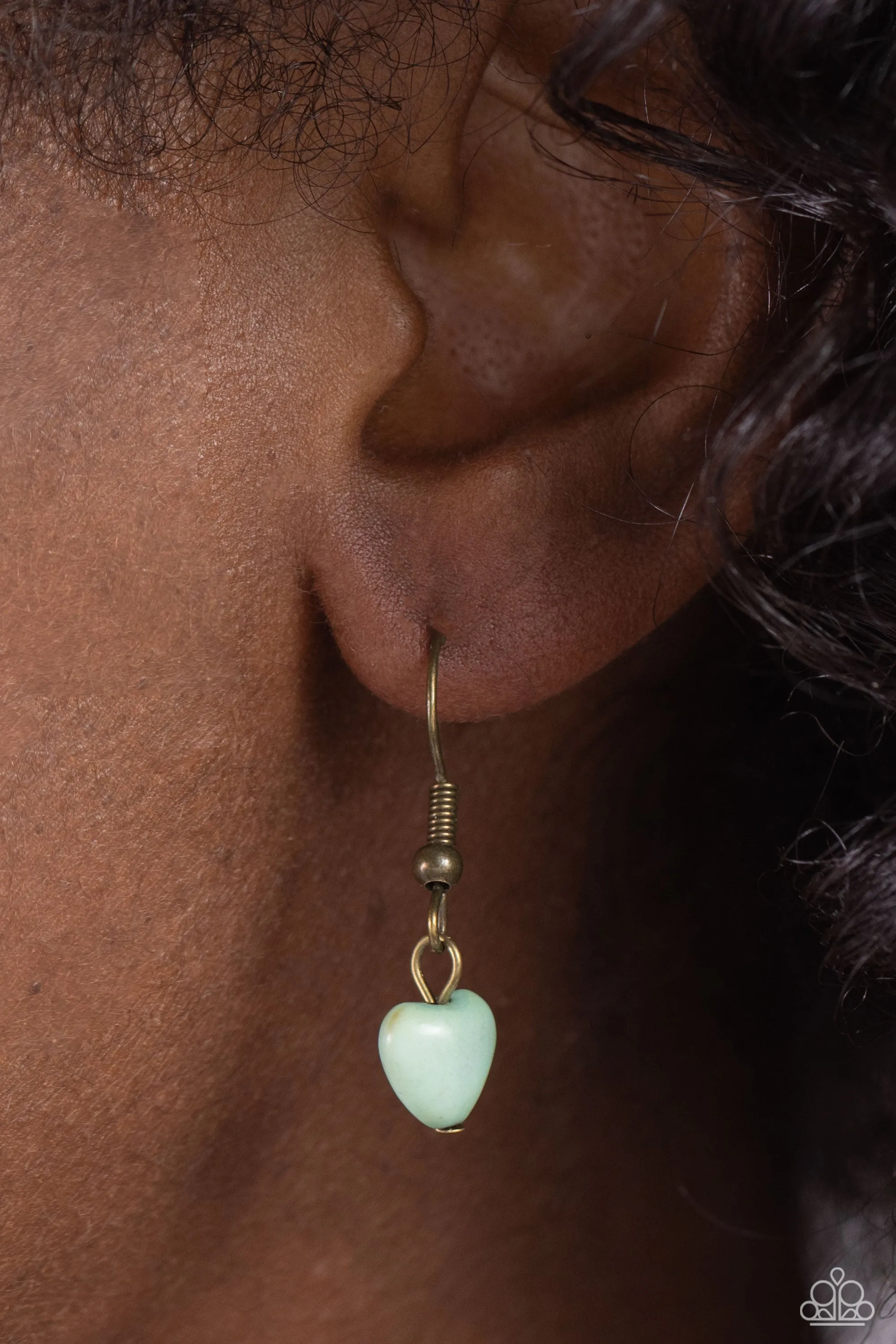 Sentimental Stones - Brass (Blue Heart) Necklace