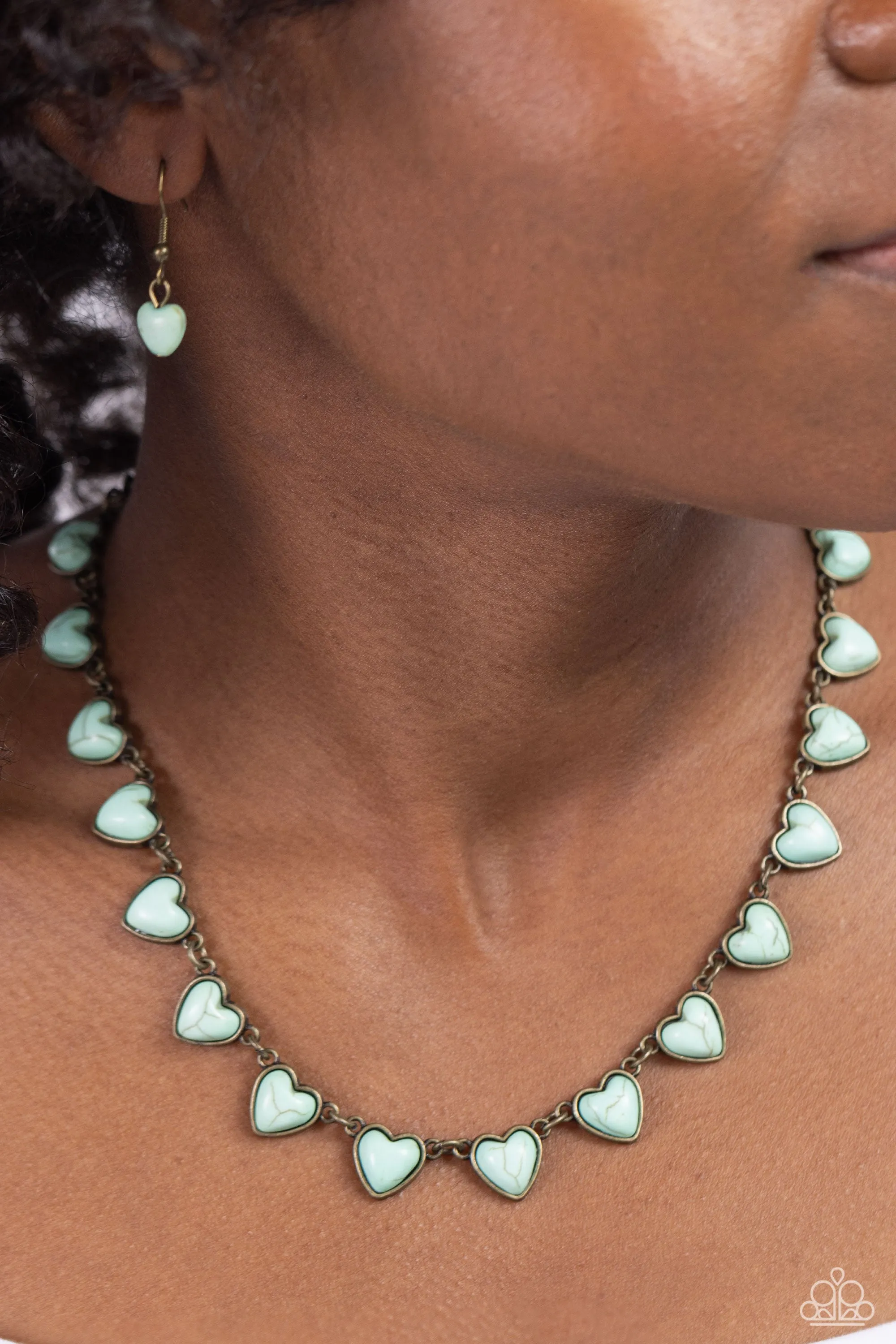 Sentimental Stones - Brass (Blue Heart) Necklace