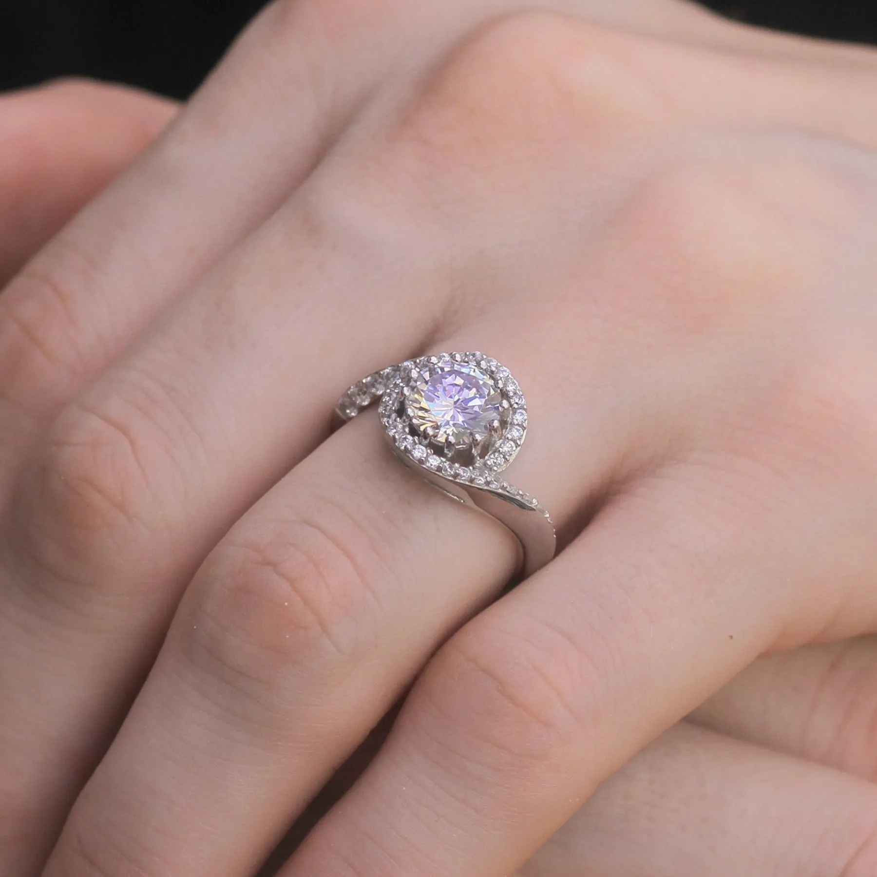 Seraphic Swirl Engagement Ring, 1 CT