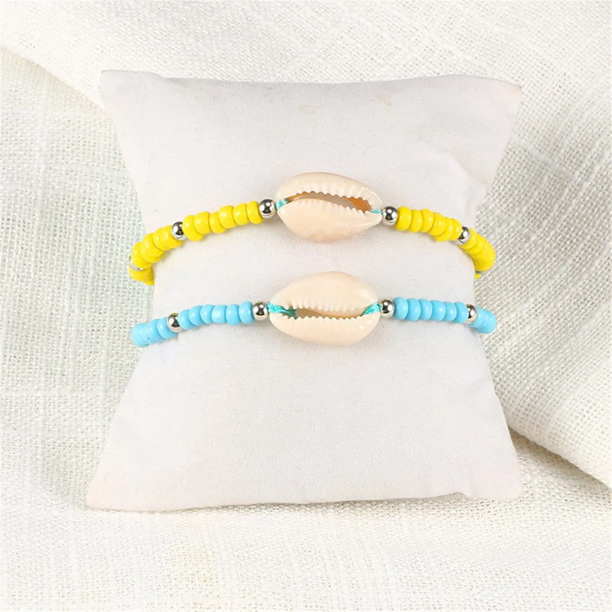 Shell & Turquoise Stretch Bracelet Set