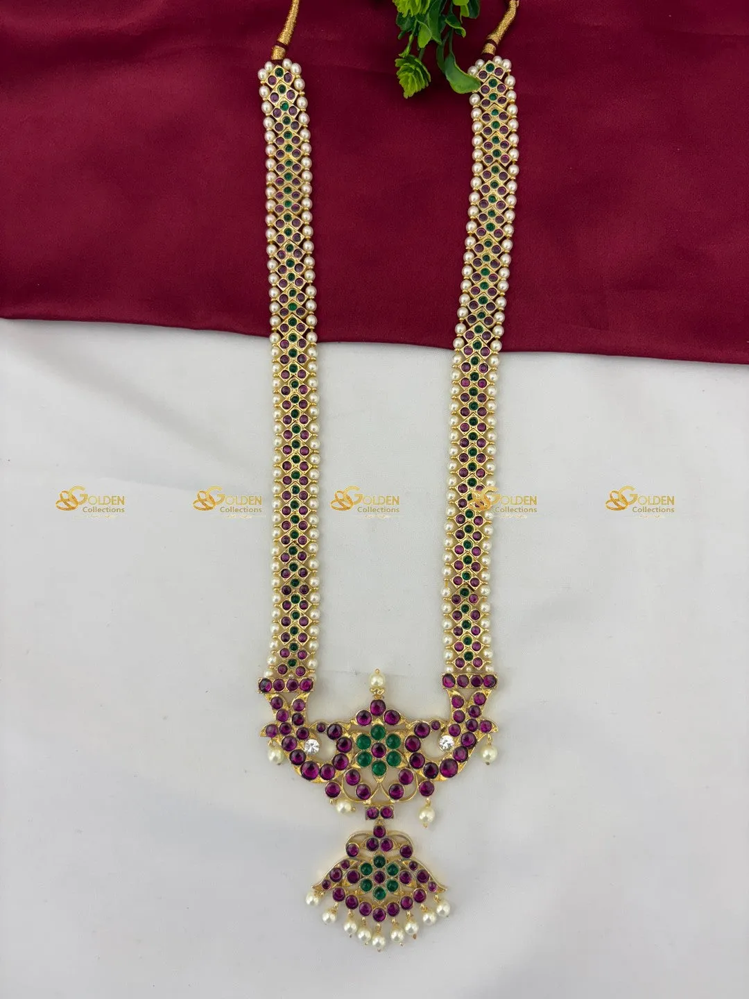 Shop Exquisite Kemp Long Necklaces for Bharatanatyam Dance BBN-014