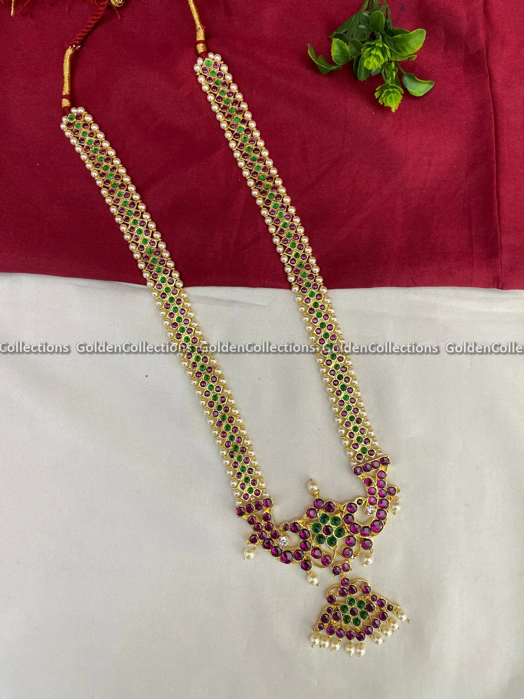 Shop Exquisite Kemp Long Necklaces for Bharatanatyam Dance BBN-014