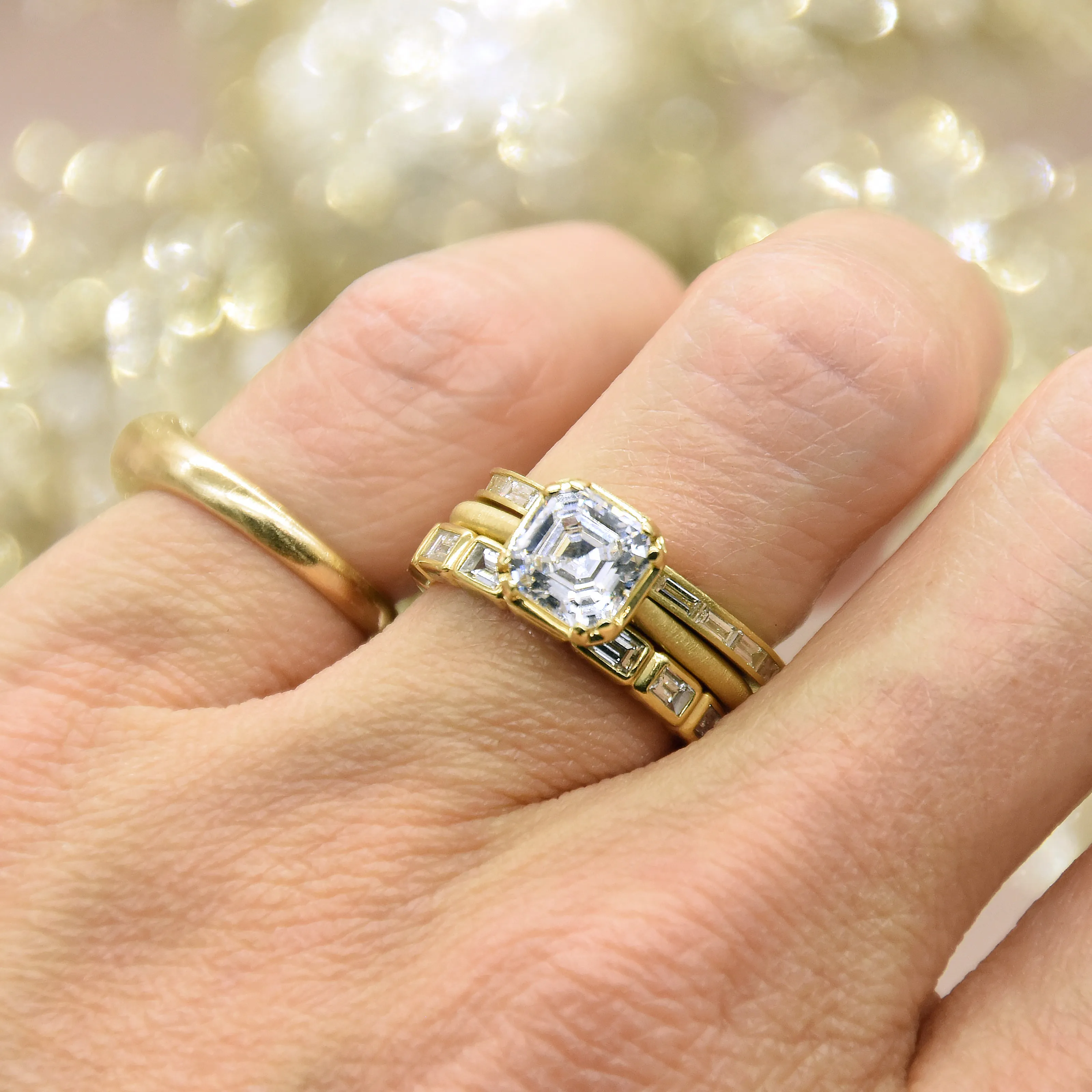 SIGNATURE PRONG RING WITH ASSCHER DIAMOND