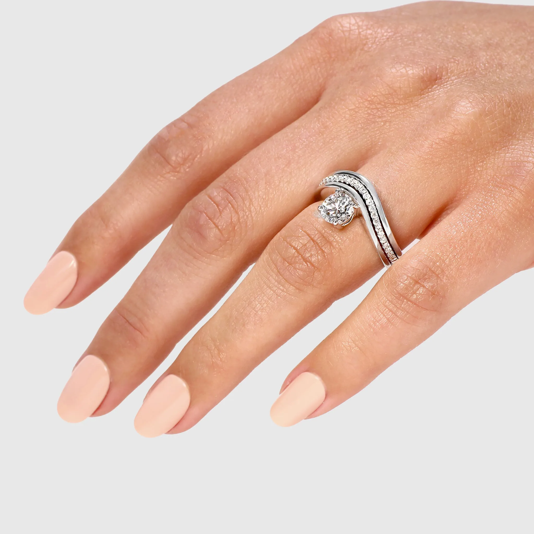 Silhouette Diamond Wedding Band