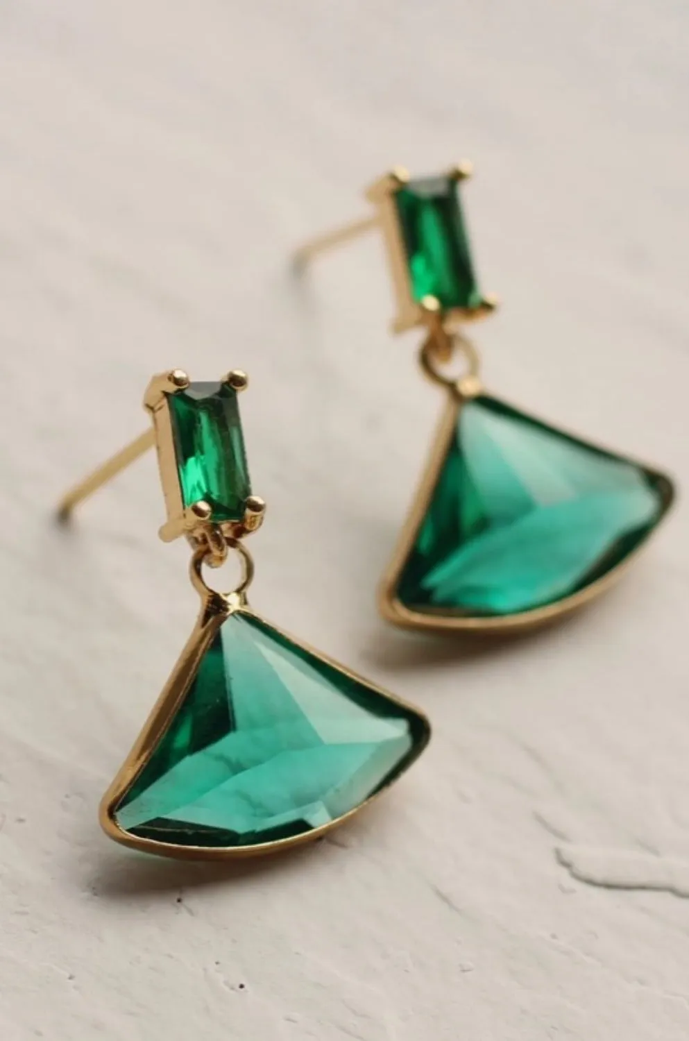SILK PURSE SOW'S EAR VINTAGE JADE BAGUETTE EARRINGS