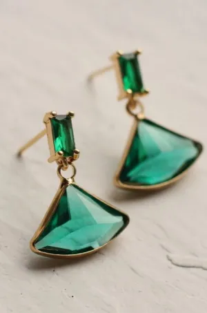 SILK PURSE SOW'S EAR VINTAGE JADE BAGUETTE EARRINGS