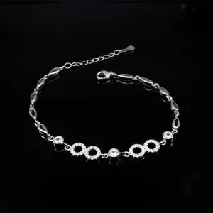 Silver 925 Sterling Silver Bracelet for Girls in platinum finish