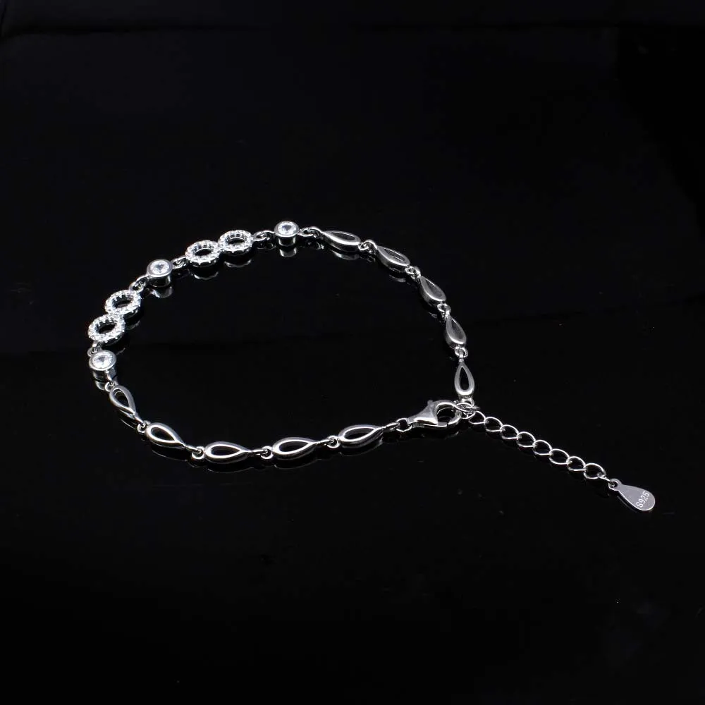 Silver 925 Sterling Silver Bracelet for Girls in platinum finish