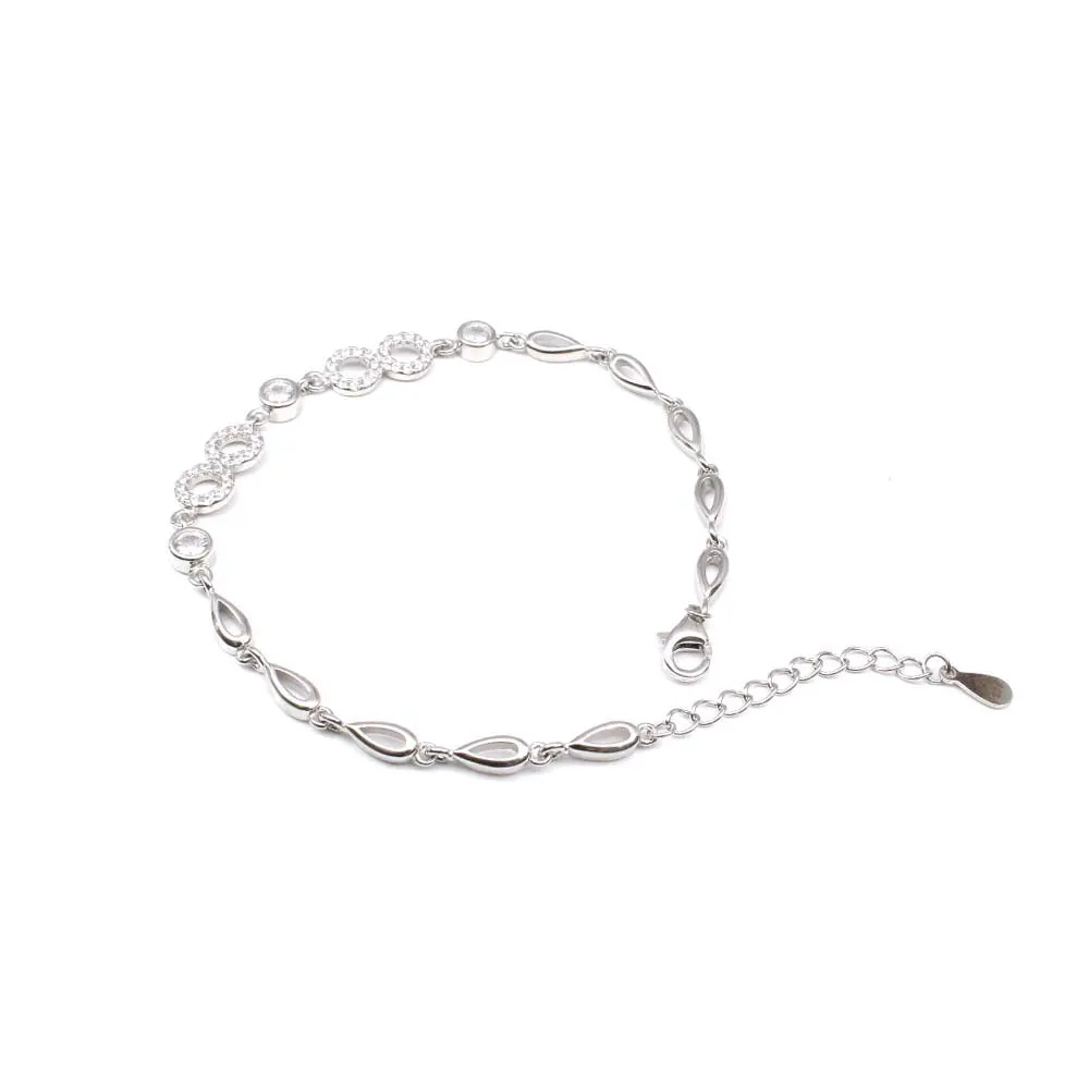 Silver 925 Sterling Silver Bracelet for Girls in platinum finish
