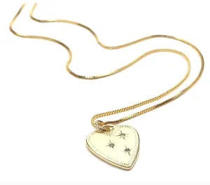 Silver Girl Starburst Heart Necklace GF
