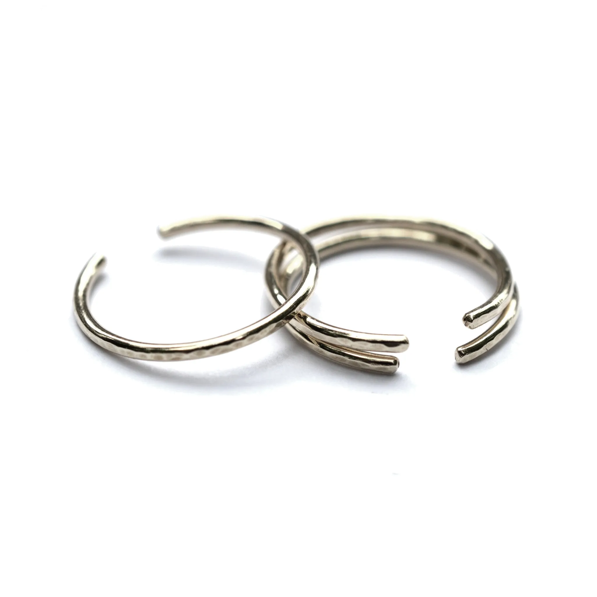 Silver Hammered Cuff Rings