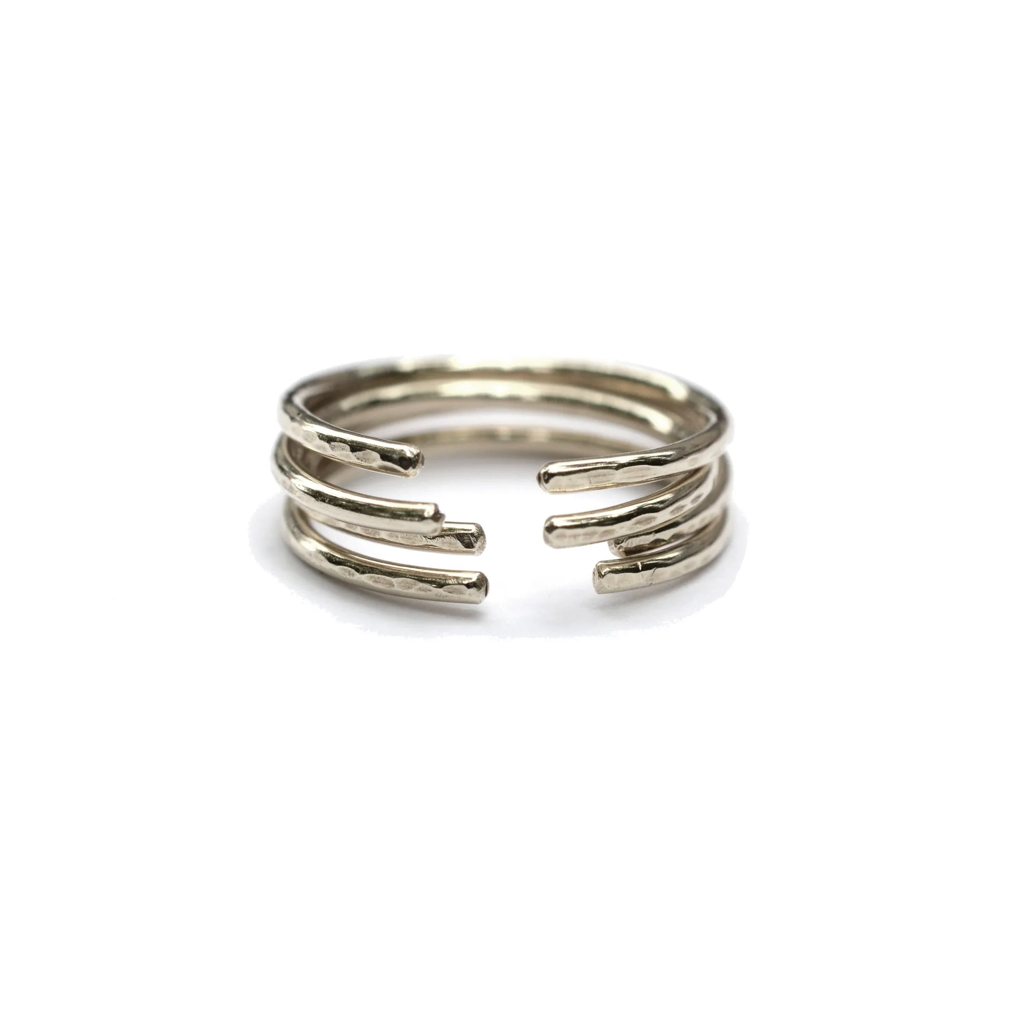 Silver Hammered Cuff Rings