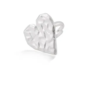 SILVER HEART HAMMERED RING #296SV5101 (9C6/8C5)