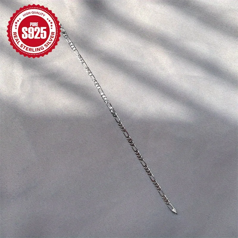 Silver Link Bracelet Platinum Plated Hip Hop Style Unisex Accessory