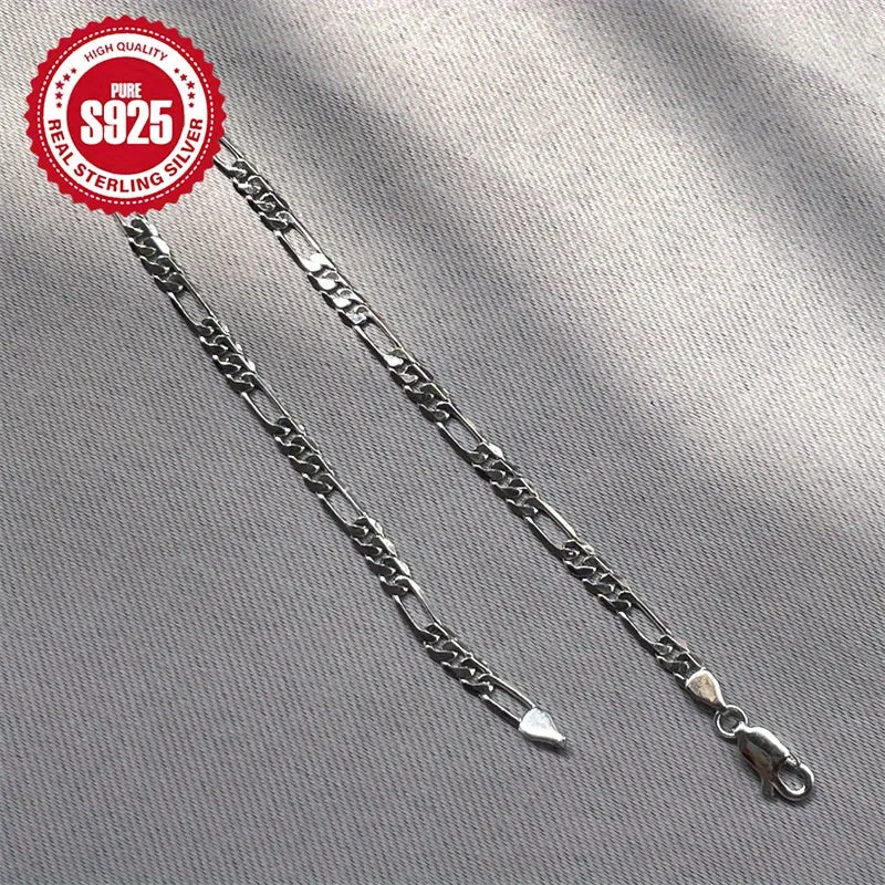 Silver Link Bracelet Platinum Plated Hip Hop Style Unisex Accessory