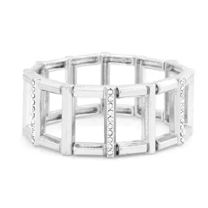 SILVER TONE METAL WITH SMALL CRYSTAL BRACELETS  #FW1404836 (PF4)
