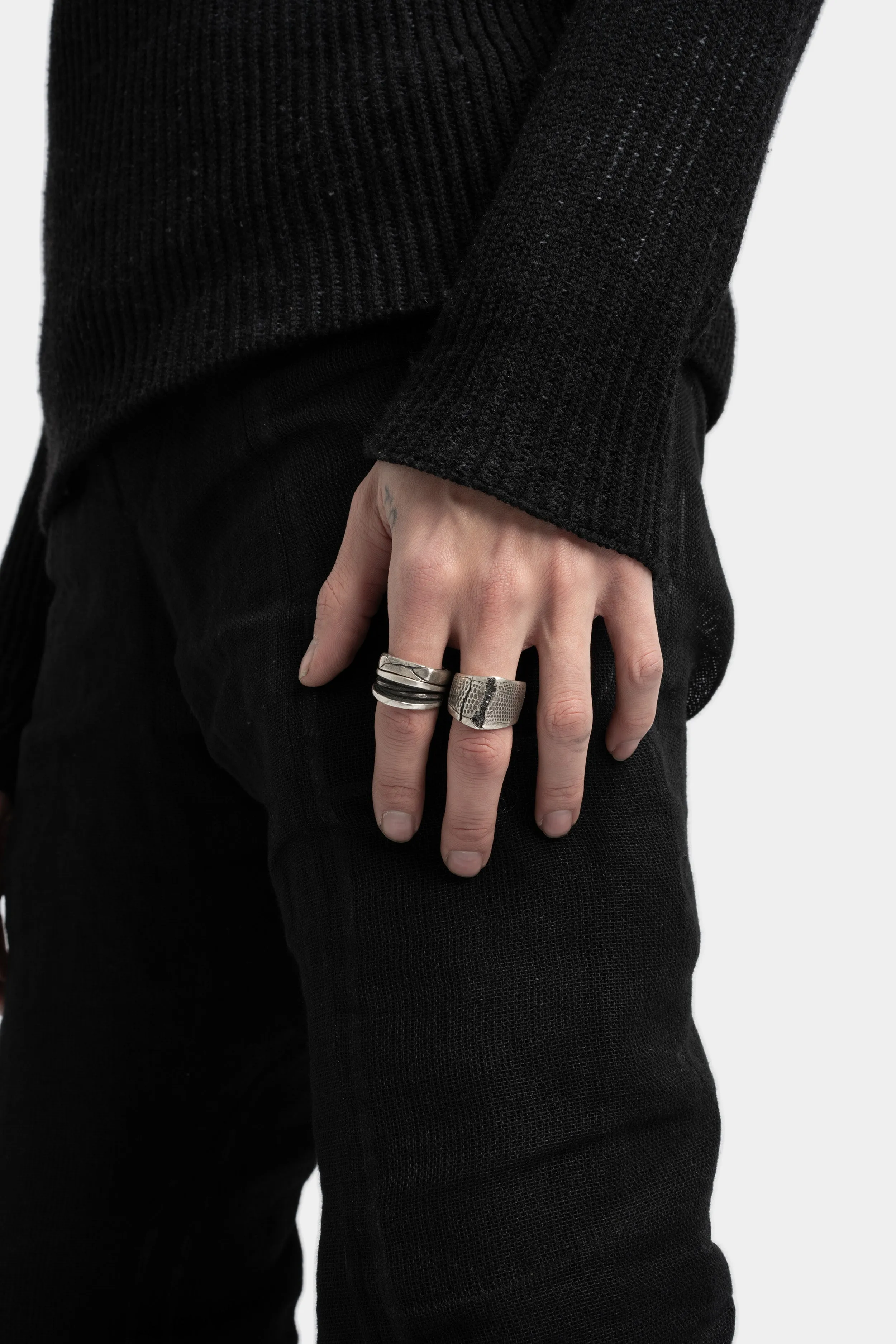 Silver twist ring