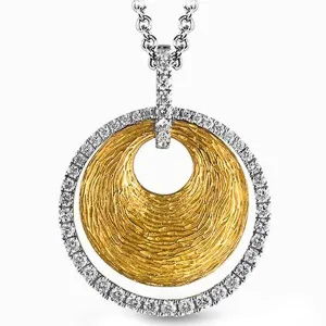 Simon G. Geometric Design Diamond Circle Pendant