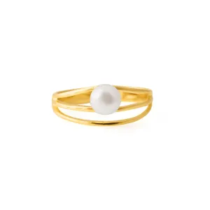 Single Pearl Gold Ring