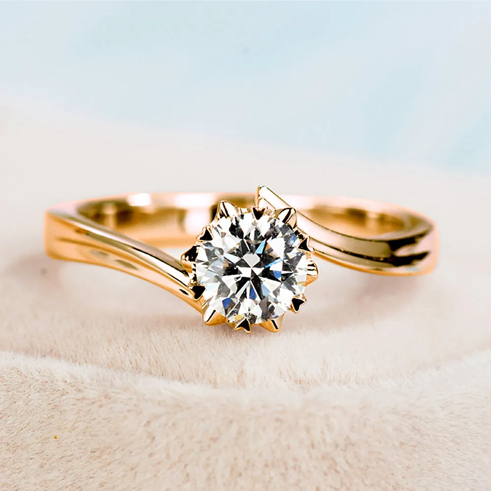 Six Claw Lab-Grown Diamond Bypass Engagement Ring