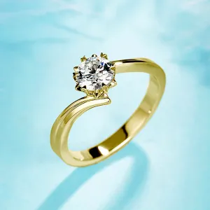 Six Claw Lab-Grown Diamond Bypass Engagement Ring