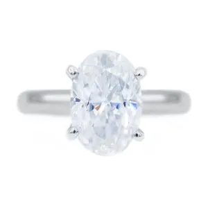 Skinny Oval First Crush FAB Moissanite 4 Prongs FANCY Solitaire Ring