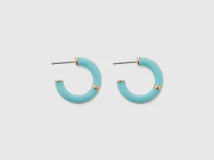 SKY BLUE C HOOP EARRINGS
