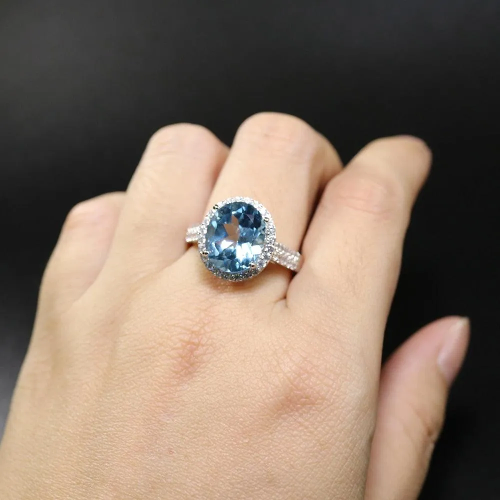 Sky Blue Topaz Natural Gemstone Ring