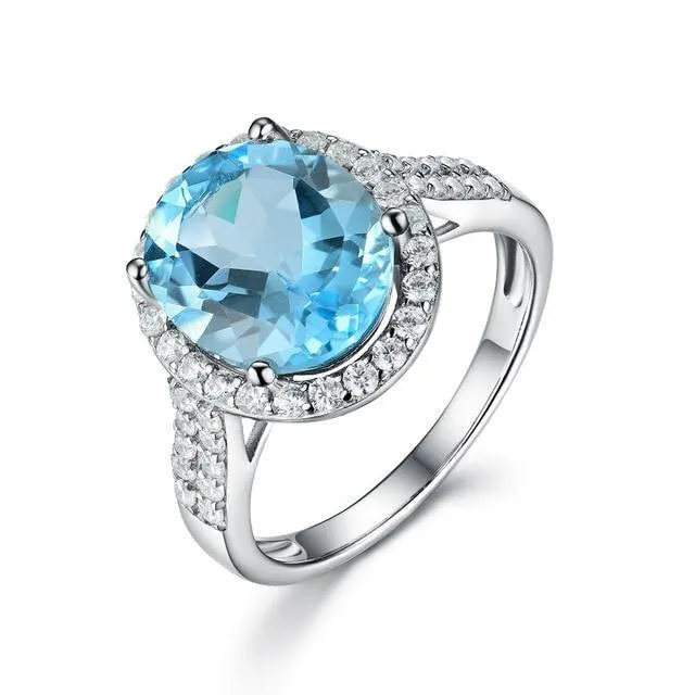 Sky Blue Topaz Natural Gemstone Ring