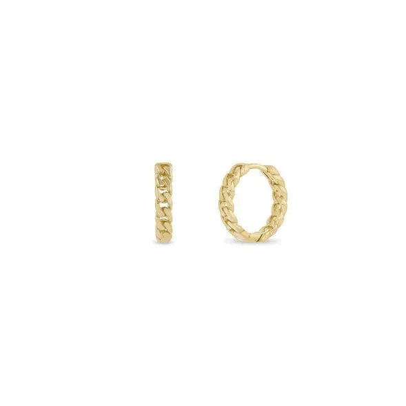 Small Curb Chain Huggie Hoops