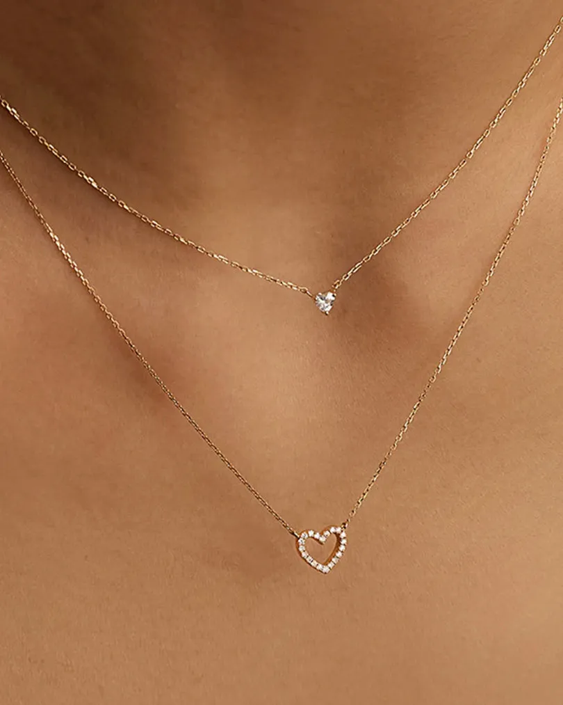 Small Diamond Heart Necklace