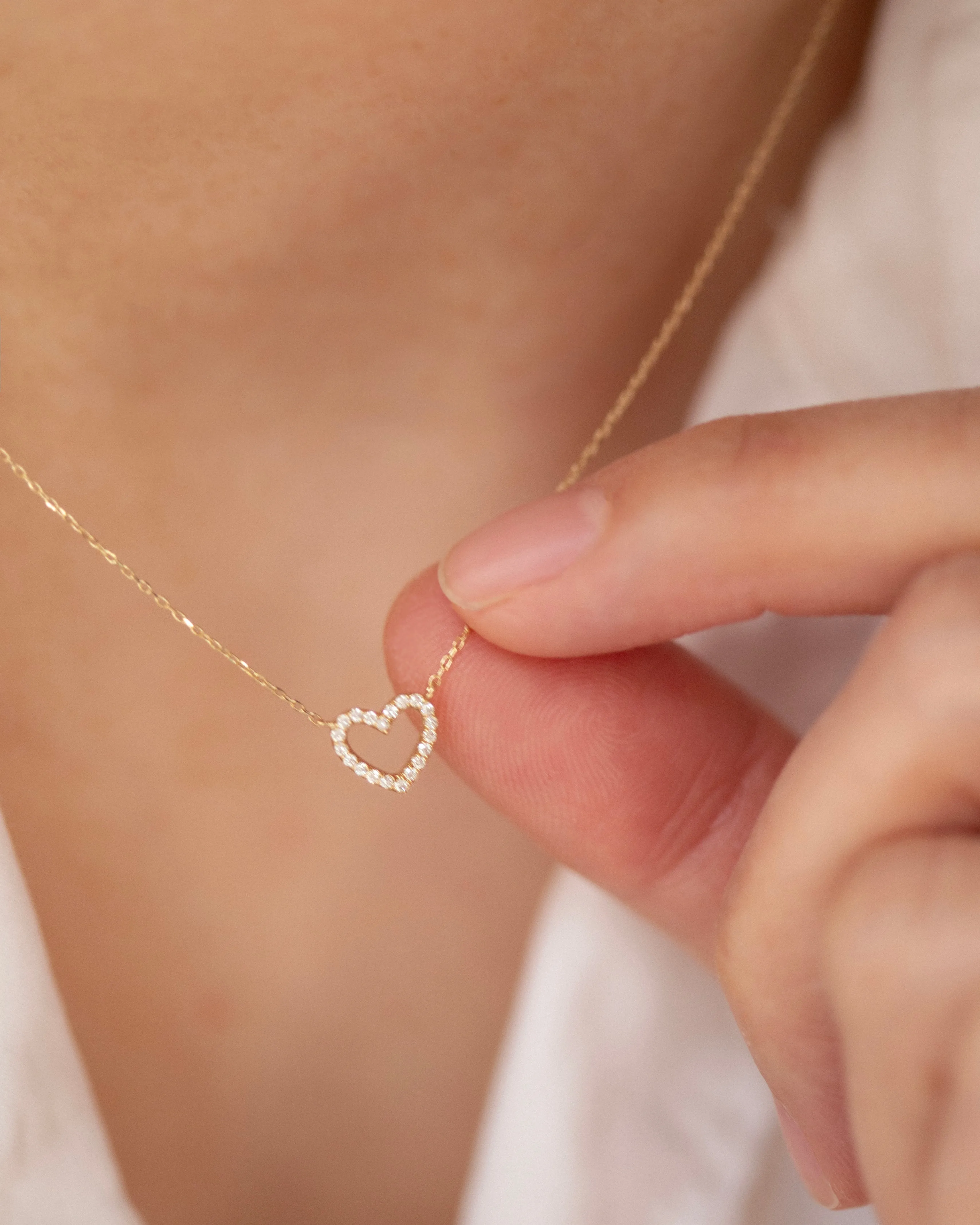 Small Diamond Heart Necklace