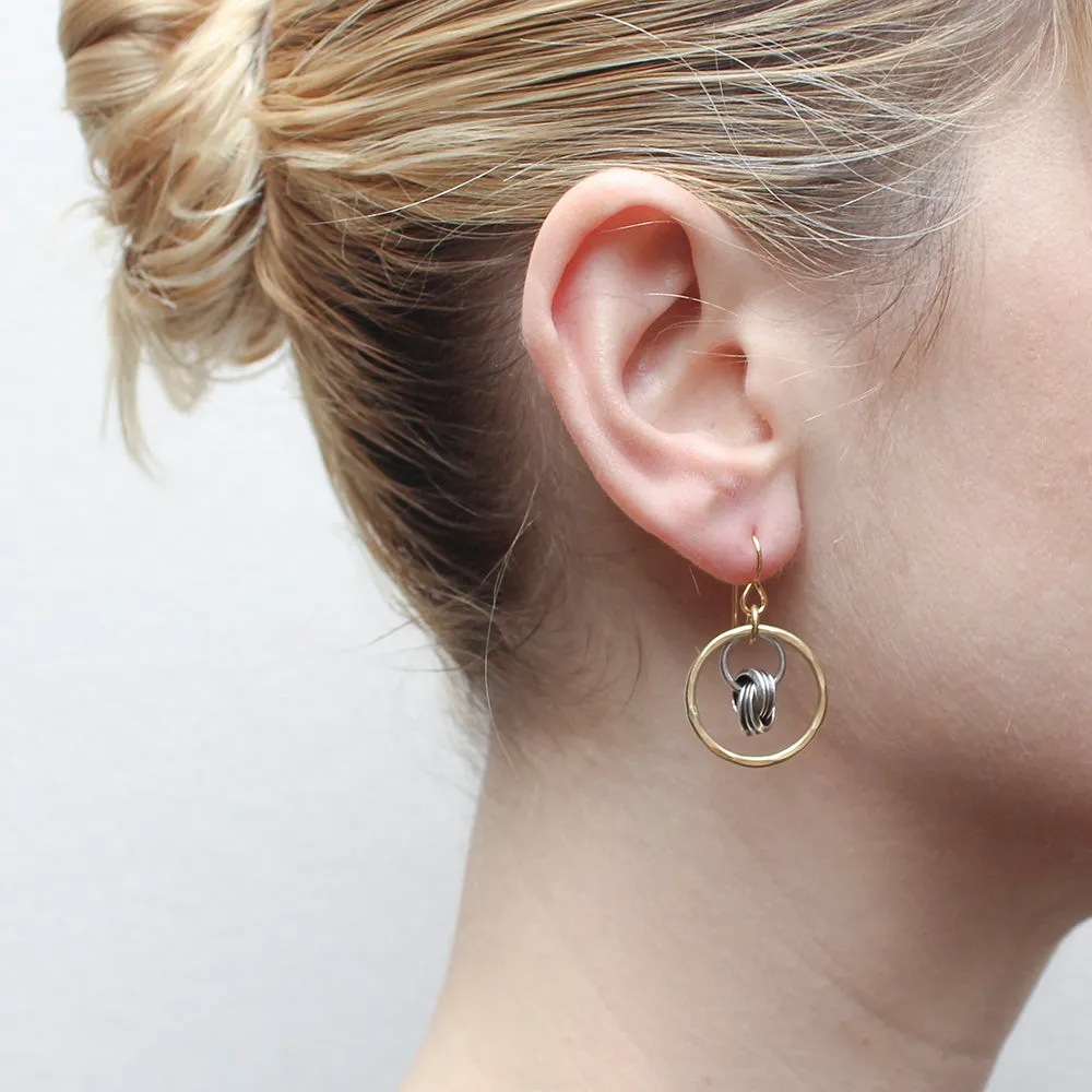 Small Rings with Suspended Knot Wire Earring