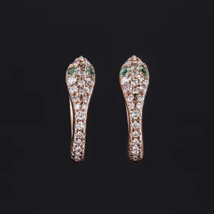 Snake Earrings | Diamond Hoops