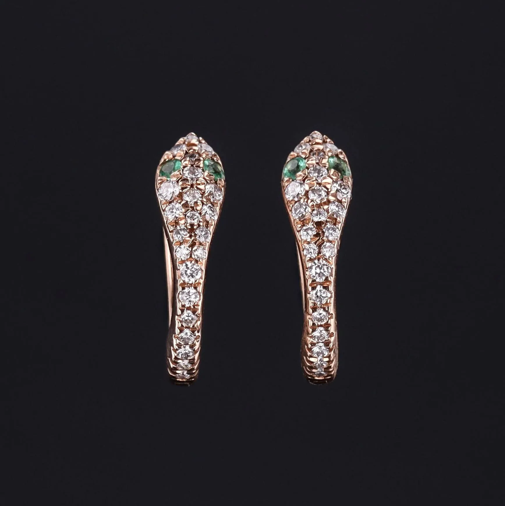 Snake Earrings | Diamond Hoops