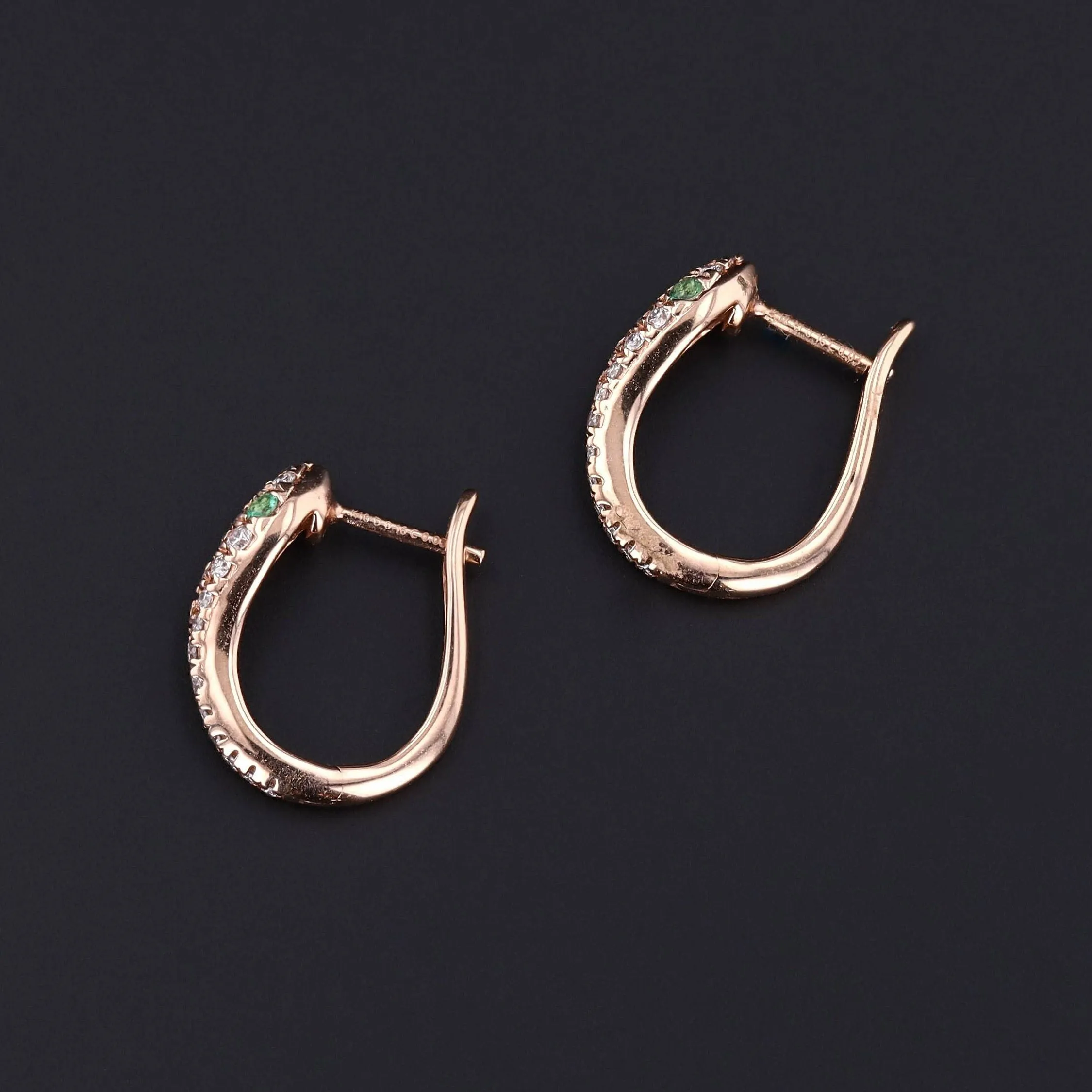 Snake Earrings | Diamond Hoops