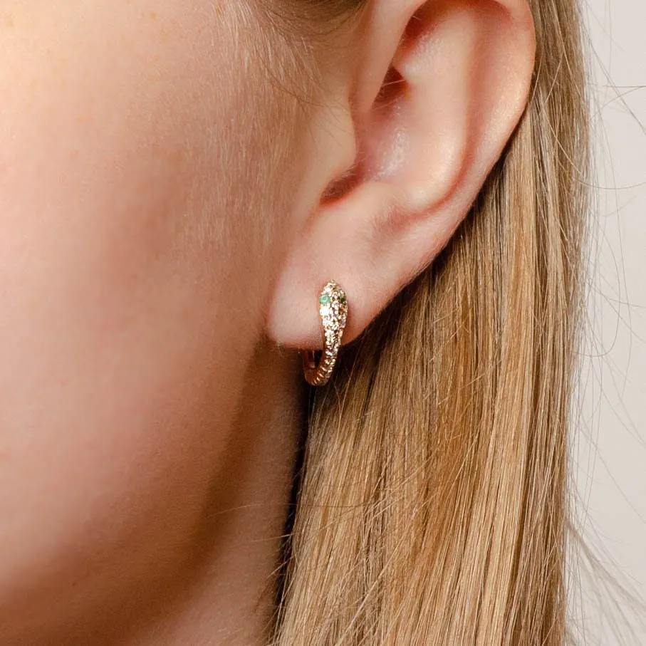 Snake Earrings | Diamond Hoops