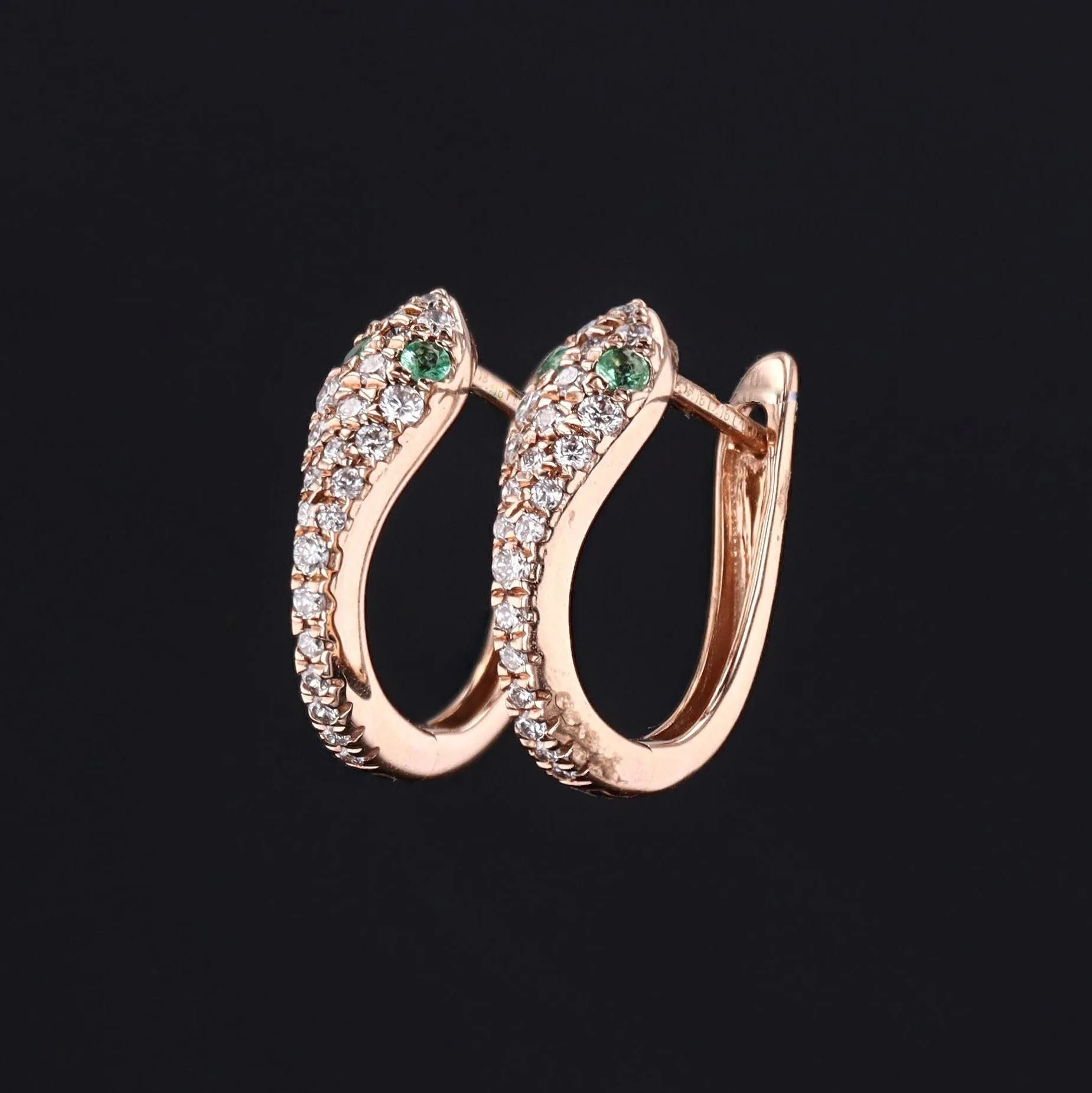 Snake Earrings | Diamond Hoops