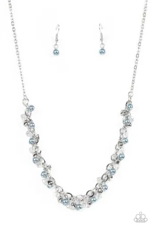 Soft-Hearted Shimmer - Blue - Heart Charm Paparazzi Short Necklace