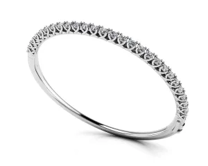 Soft Twist Four Prong Lab-Grown Diamond Bangle with 2.84 ct.(finished) 3mm