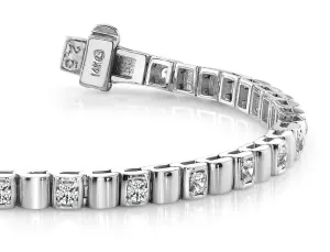 Solid Box Link Diamond Bracelet with 0.80 ct.(finished) 2mm