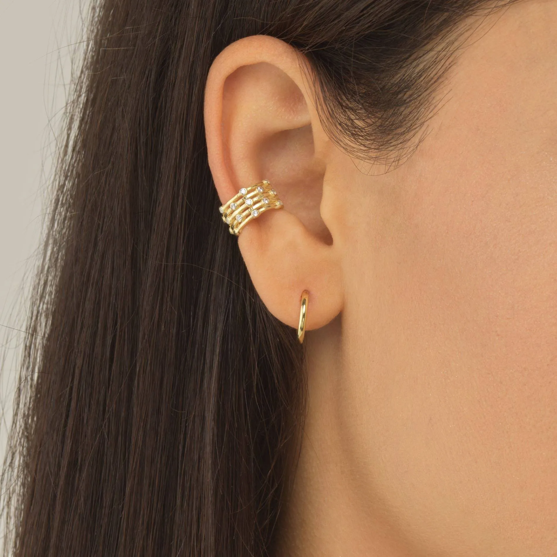 Solid Hoop Stud Earring