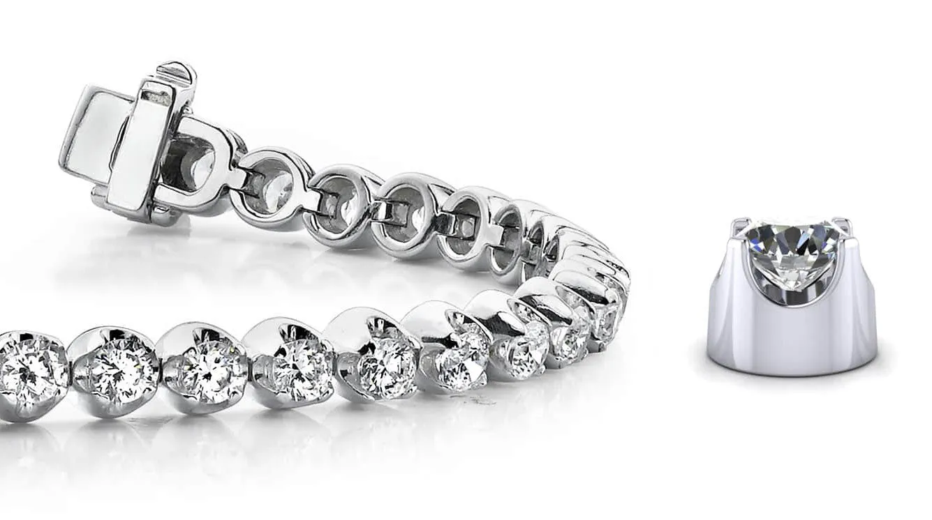 Solid Nugget Lab-Grown Diamond Tennis Bracelet with 3.98 ct.(finished) 2.9mm