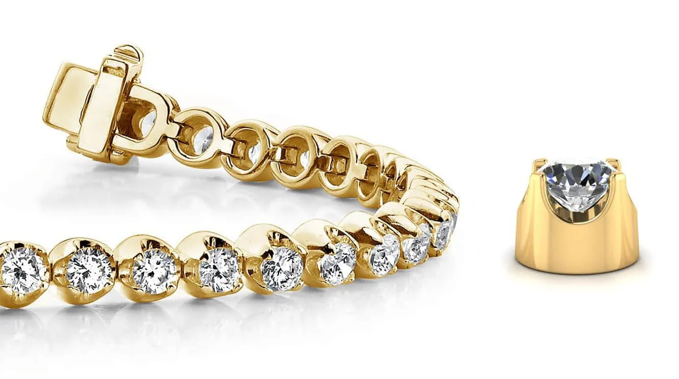 Solid Nugget Lab-Grown Diamond Tennis Bracelet with 3.98 ct.(finished) 2.9mm