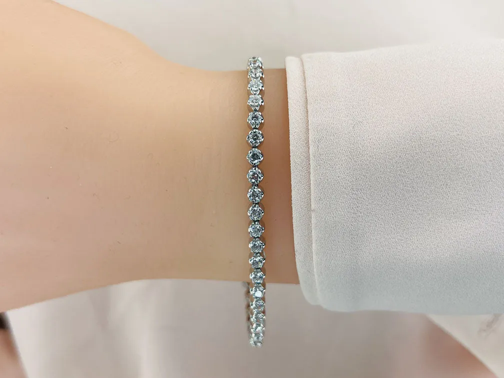 Solid Nugget Lab-Grown Diamond Tennis Bracelet with 3.98 ct.(finished) 2.9mm