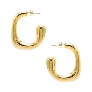 Solid Open Square Hoop Earring