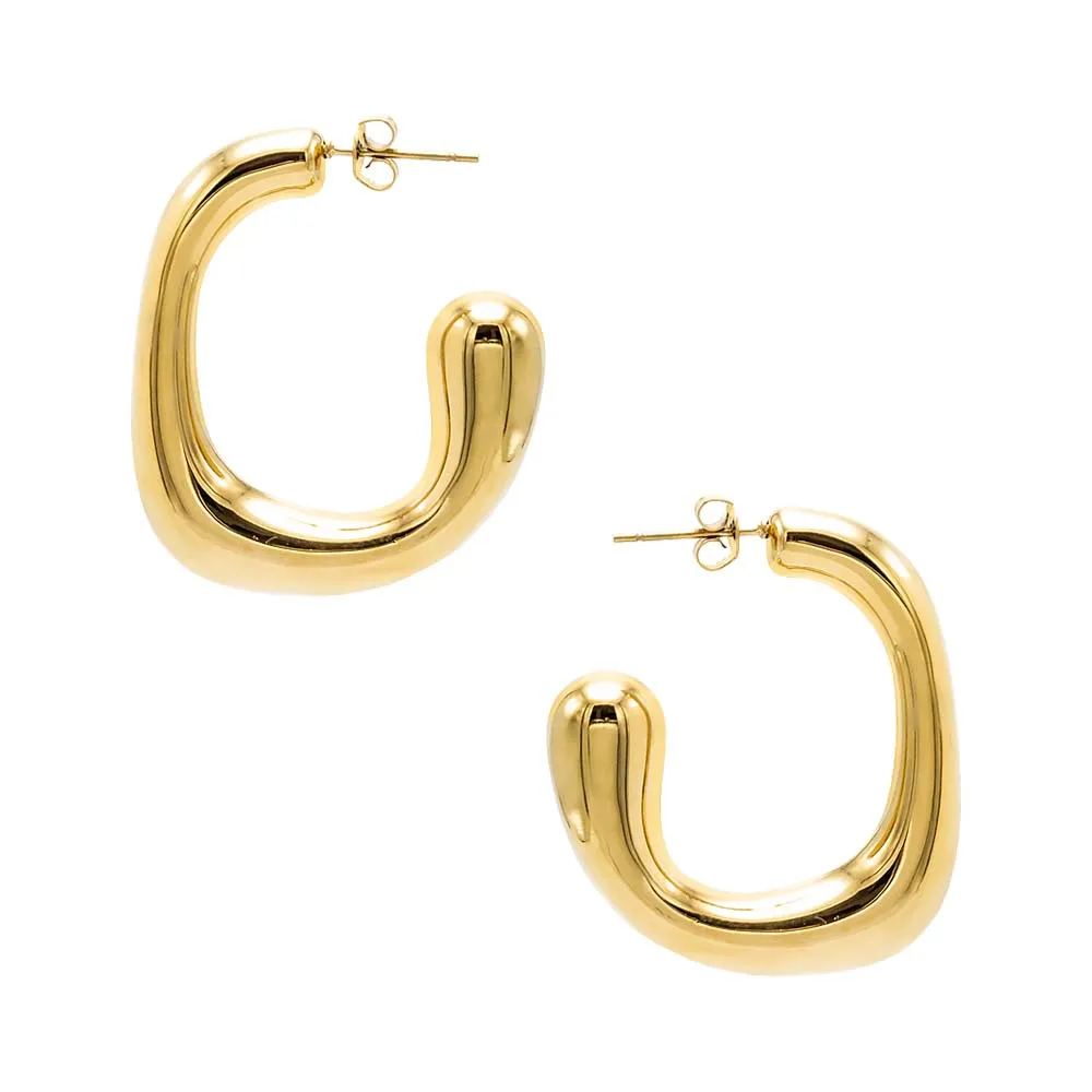 Solid Open Square Hoop Earring